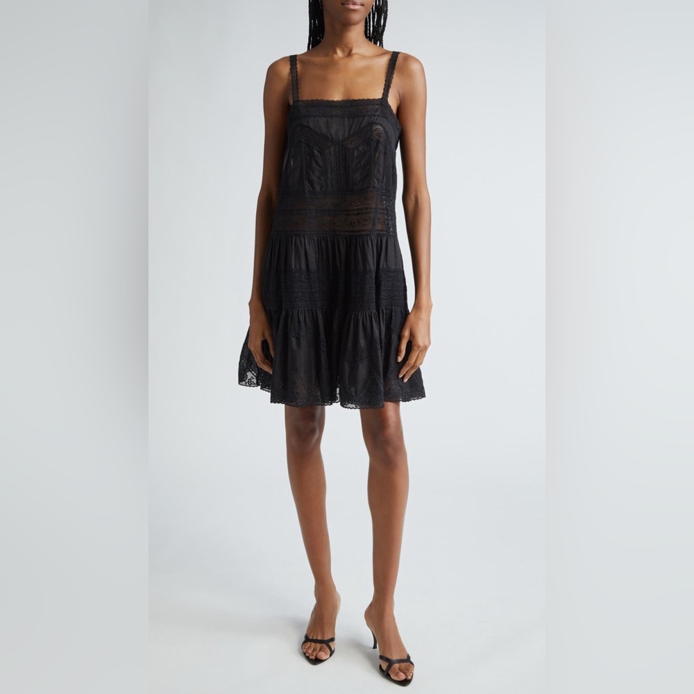 NWT Zimmermann Halliday Tiered Lace Trim Dress 2 US8